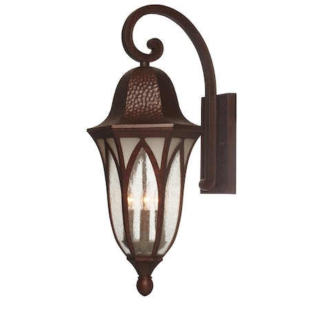 Designers Fountain Berkshire 27.5in Burnished Antique Copper 4-Light Outdoor Line Voltage Wall Sconce 20631-BAC